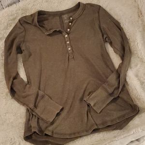 Aerie Long Sleeve Real Soft Button Henley - S/P